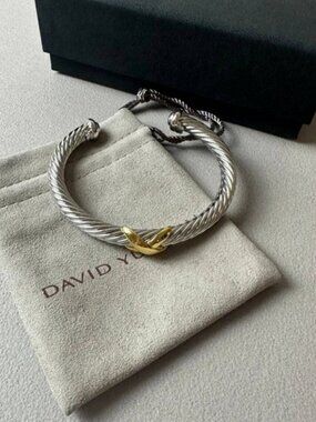 David Yurman Silver and Gold Bracelet 7mm